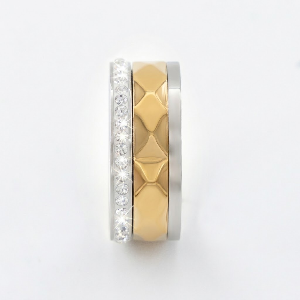 Two-Tone Faceted Edge Diamondlite Band Ring - Image 2