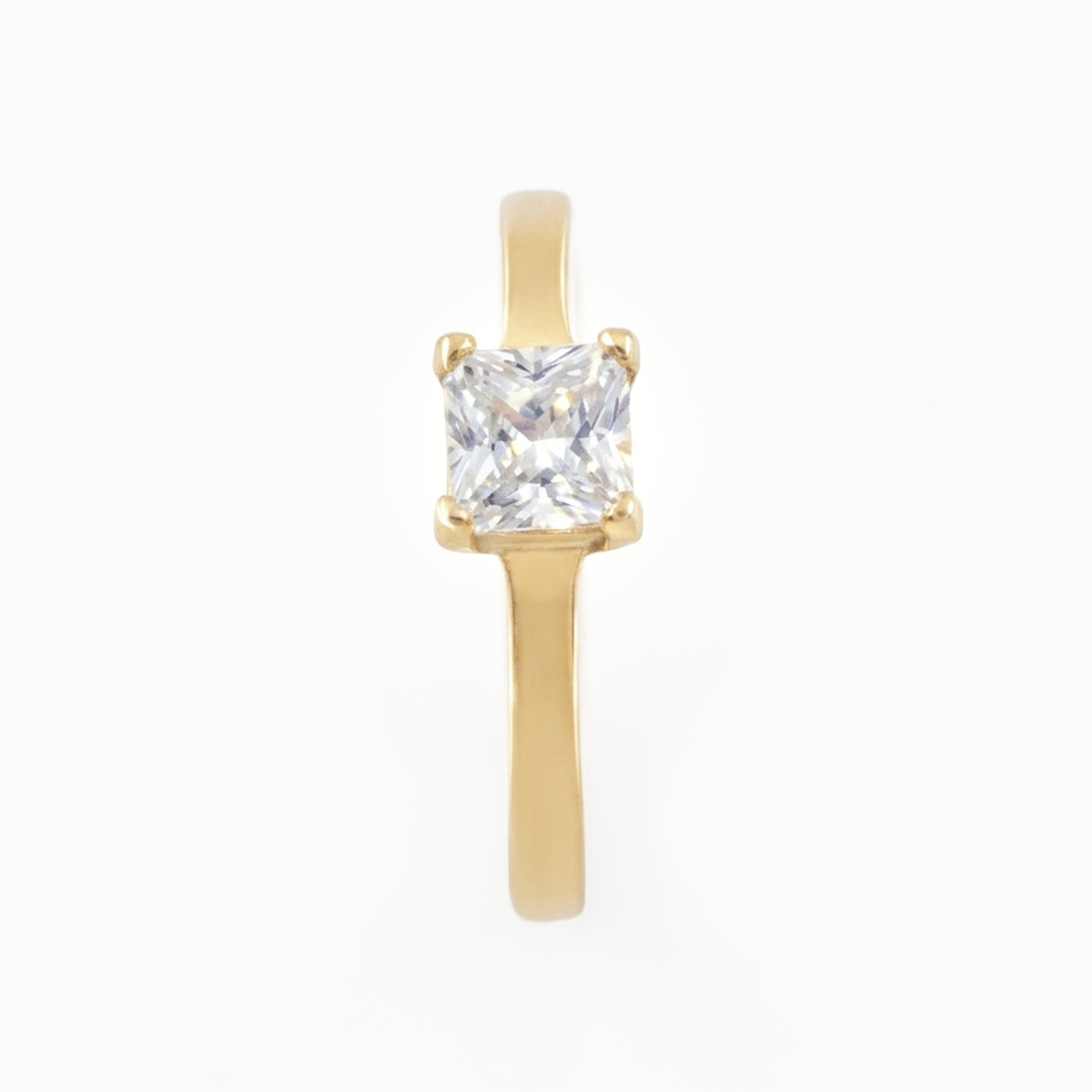 Princess-Cut Solitaire Diamondlite 316L Stainless Steel Ring - Image 2