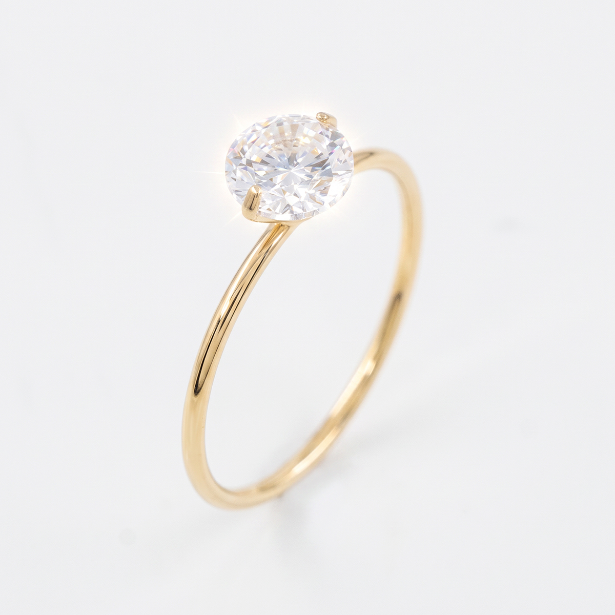 Round Solitaire Diamondlite 316L Stainless Steel Ring - Image 2