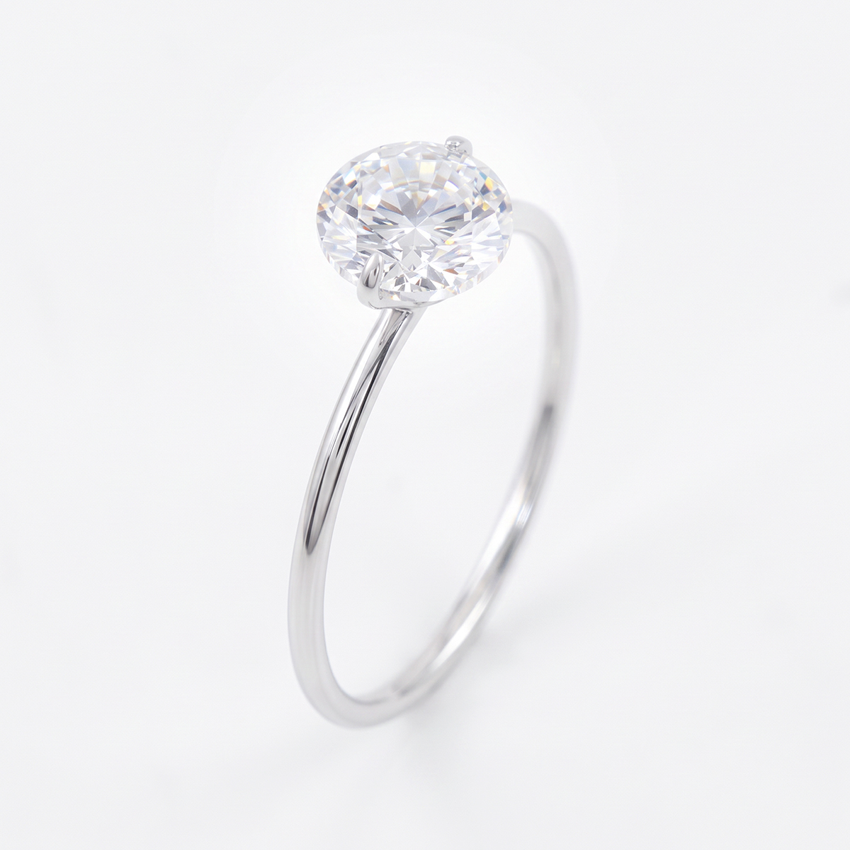 Round Solitaire Diamondlite 316L Stainless Steel Ring - Image 3