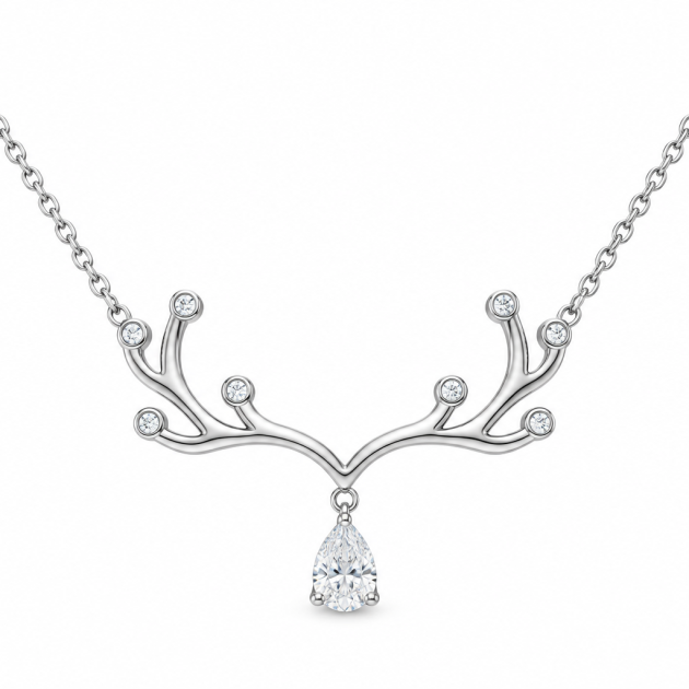 Branch Drop Diamondlite 316L Stainless Steel Necklace
