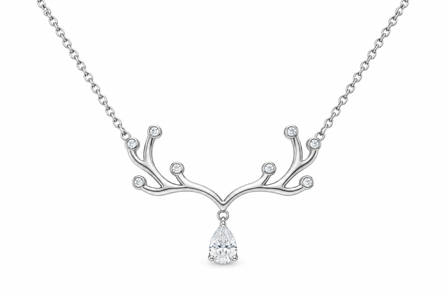 Branch Drop Diamondlite 316L Stainless Steel Necklace