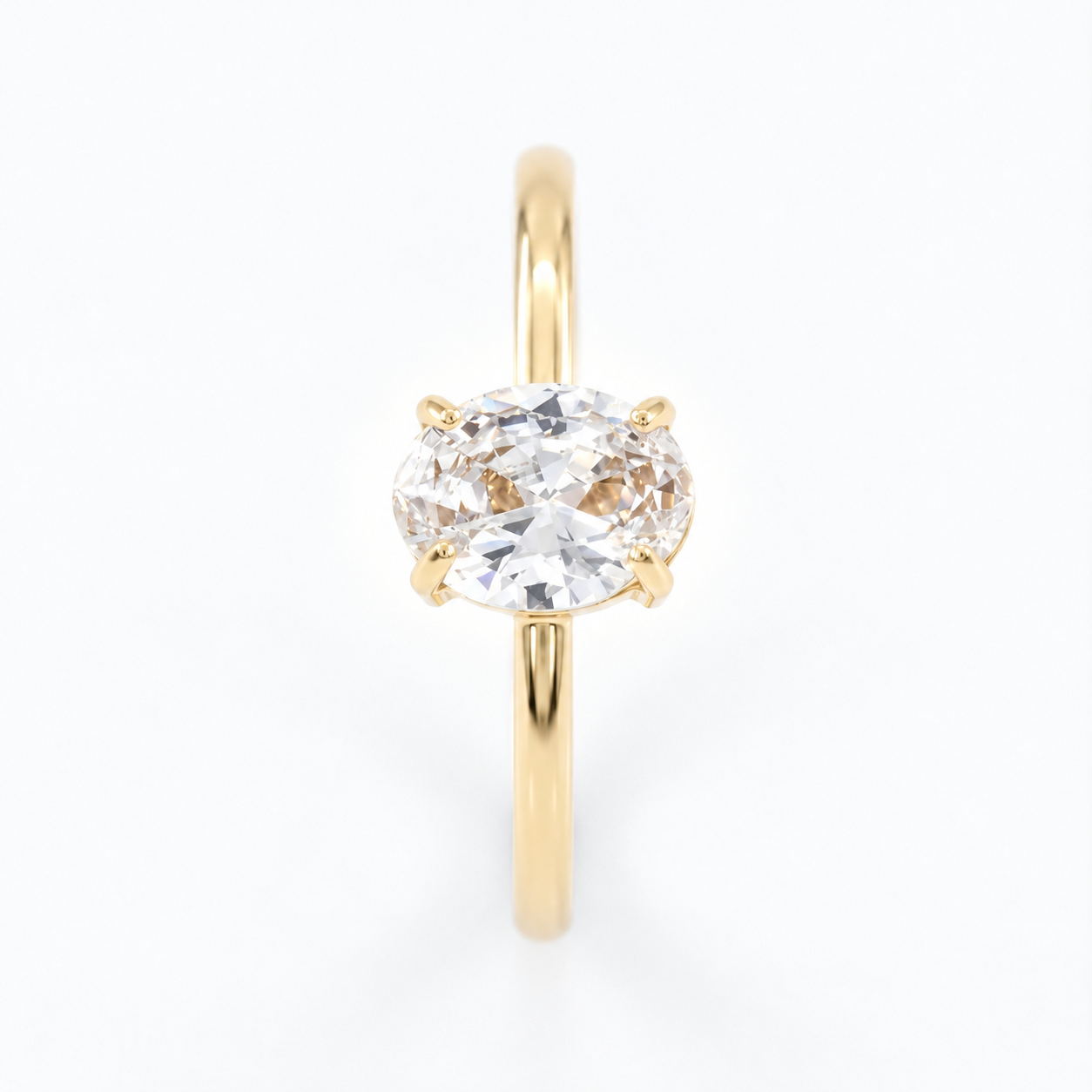 Oval Solitaire Diamondlite 316L Stainless Steel Ring - Image 2