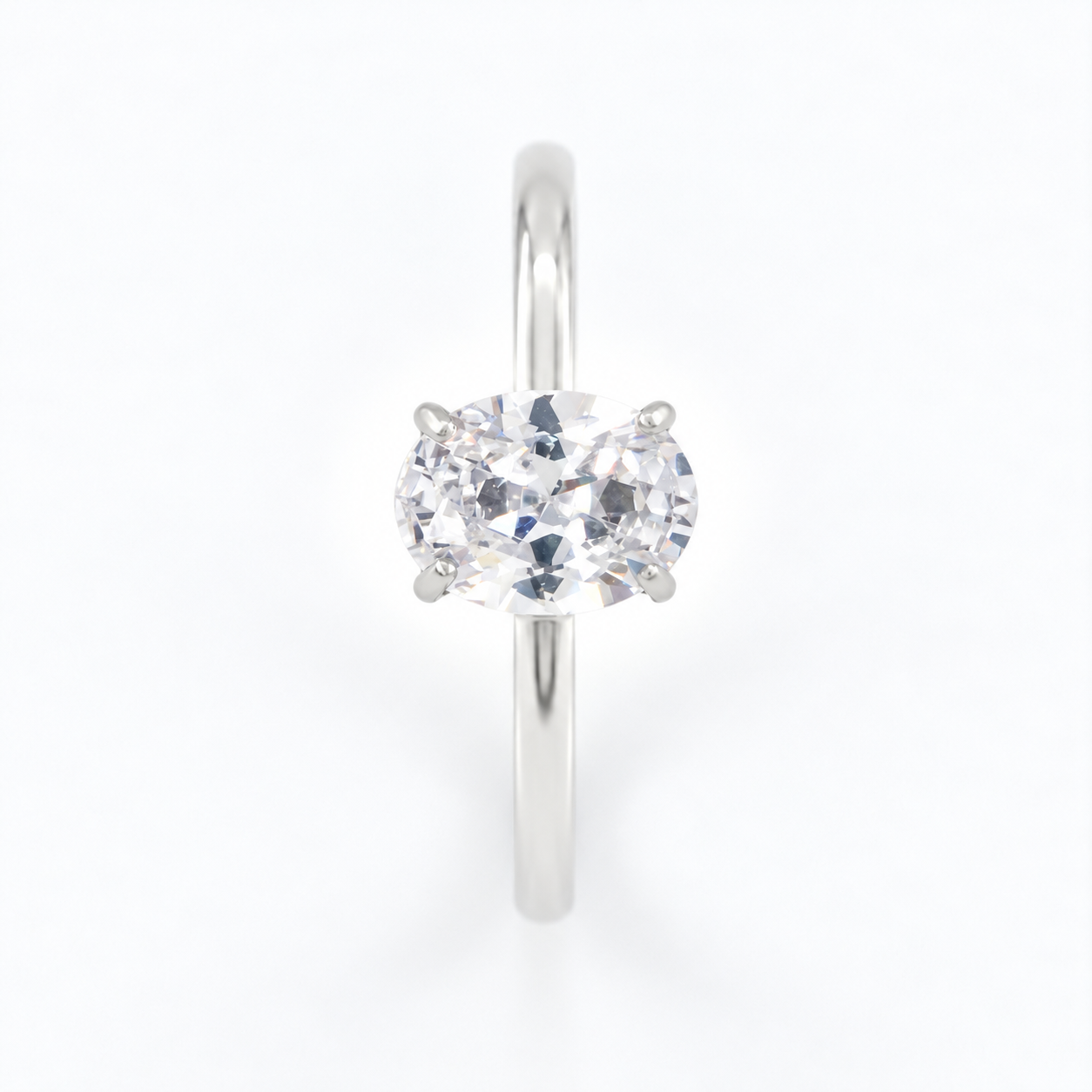 Oval Solitaire Diamondlite 316L Stainless Steel Ring - Image 3
