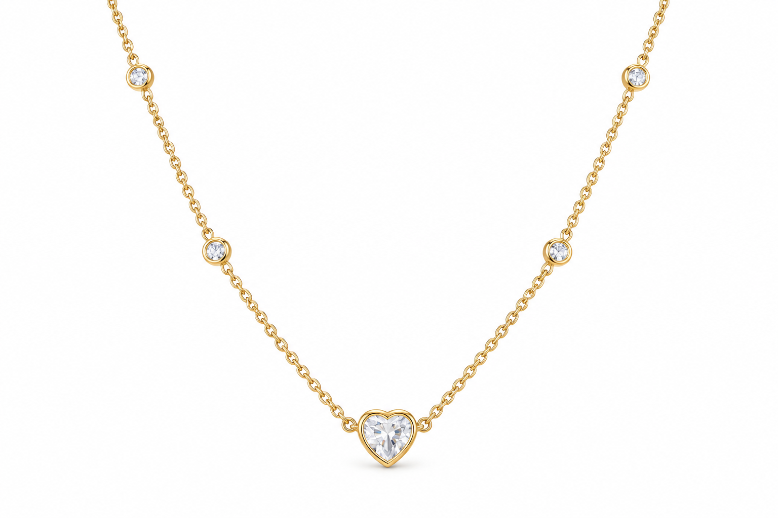 Heart Solitaire Diamondlite 316L Stainless Steel Necklace