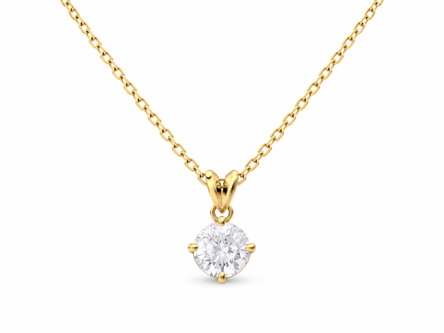 Round Solitaire Diamondlite 316L Stainless Steel Necklace