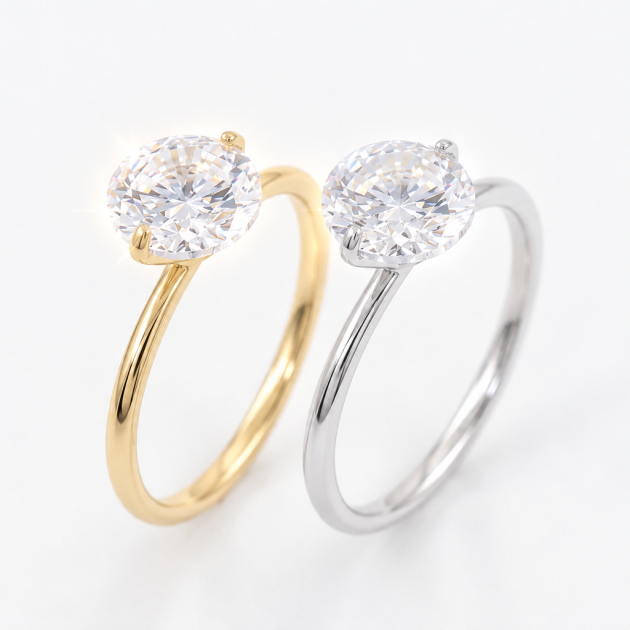 Round Solitaire Diamondlite 316L Stainless Steel Ring