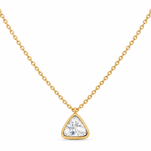 Triangular Solitaire Diamondlite 316L Stainless Steel Necklace