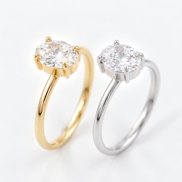 Oval Solitaire Diamondlite 316L Stainless Steel Ring