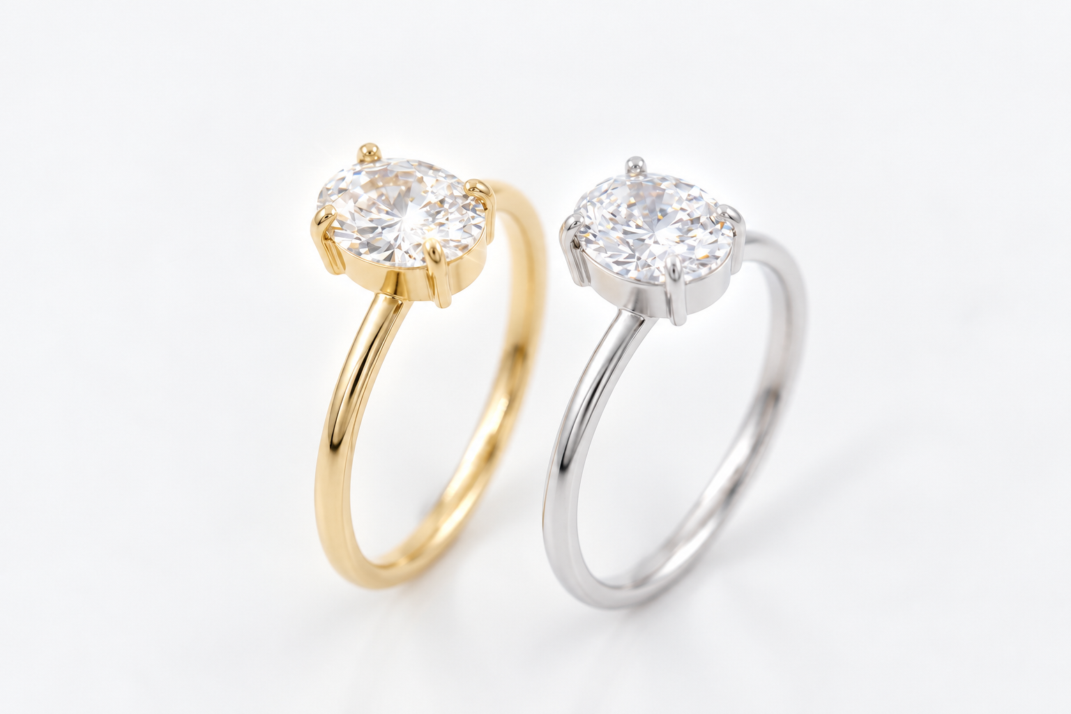 Oval Solitaire Diamondlite 316L Stainless Steel Ring