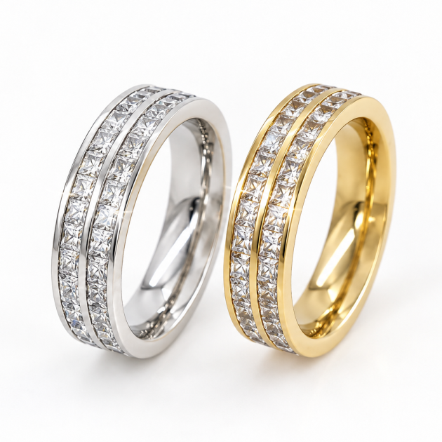 Double Row Channel Diamondlite Band Ring