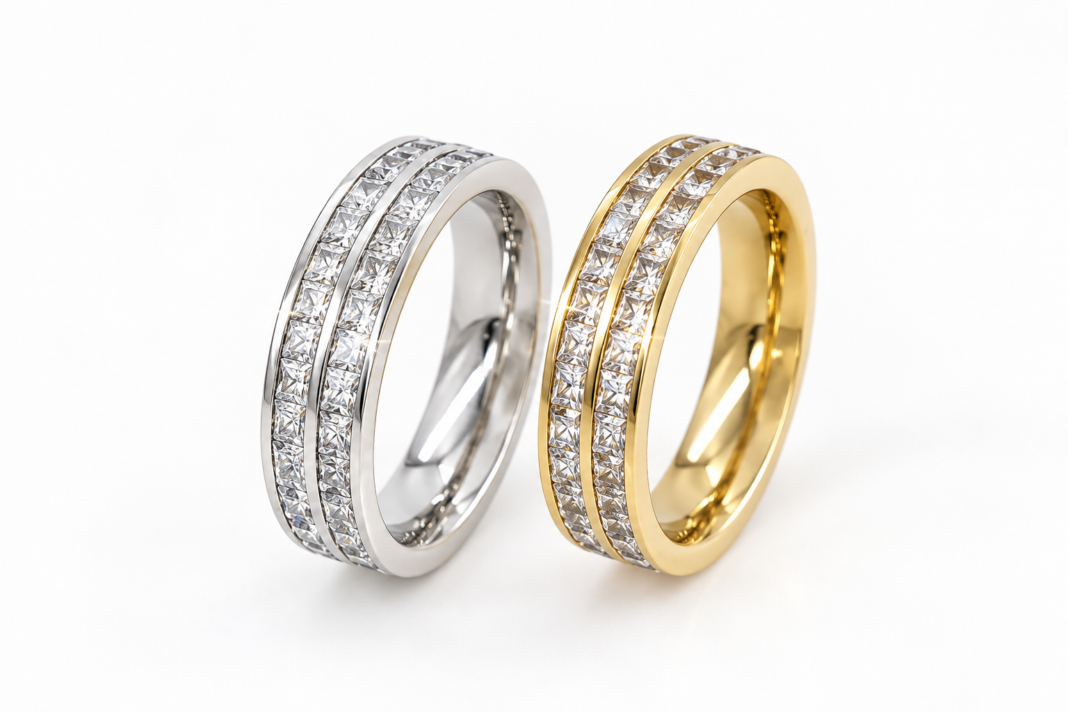 Double Row Channel Diamondlite Band Ring