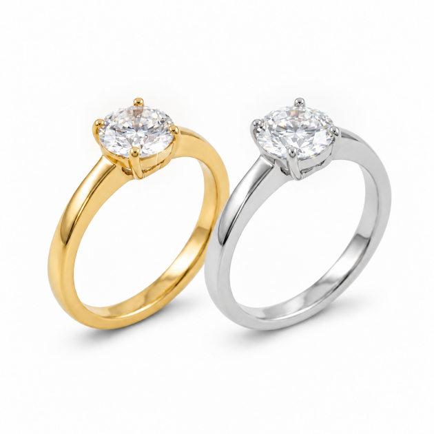 Round Solitaire 316L Stainless Steel Diamondlite Ring
